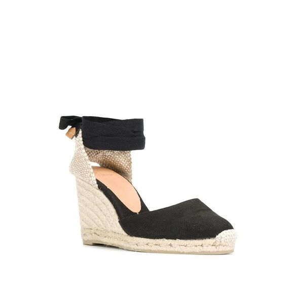 Castañer Women's CARINA/8/001 Espadrille Shovel Heel Black with Bow Closure 9.5 - Picture 3 of 5